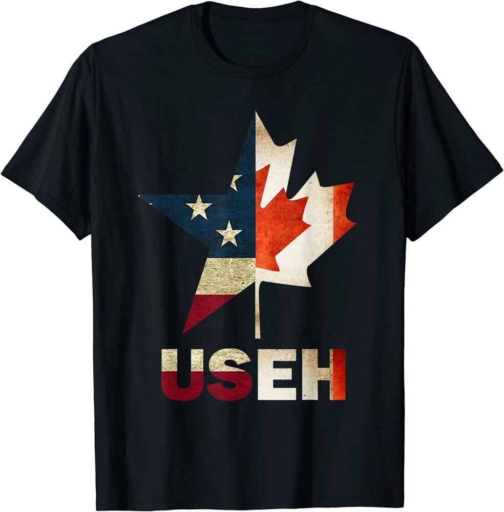 

Useh Leaf Канадско-Американский флаг Канада Флаг США Футболка унисекс
