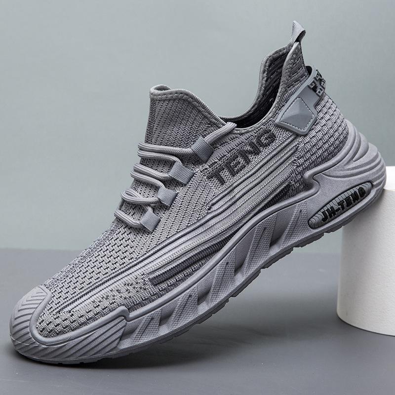 Buty męskie letnie oddychające cienkie buty z siateczki fly-woven męskie modne casualowe do biegania siateczkowe modne buty
