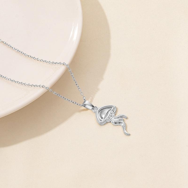 O Chain Around Neck Necklace Waterproof Stainless Steel Conch Shell Starfish Pendant Necklaces For Women Men Accessories Jewelry