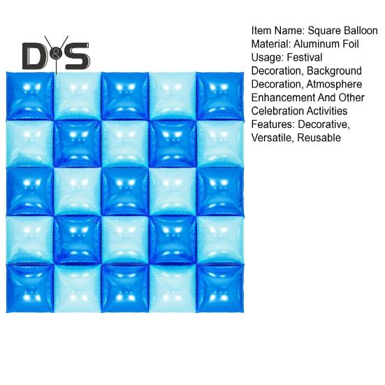 25Pcs Square Foil Metallic Balloons Double Sided Balloon Wall Tunnel Wedding Graduation Backdrop Arch Garland Kit for Birthday Party