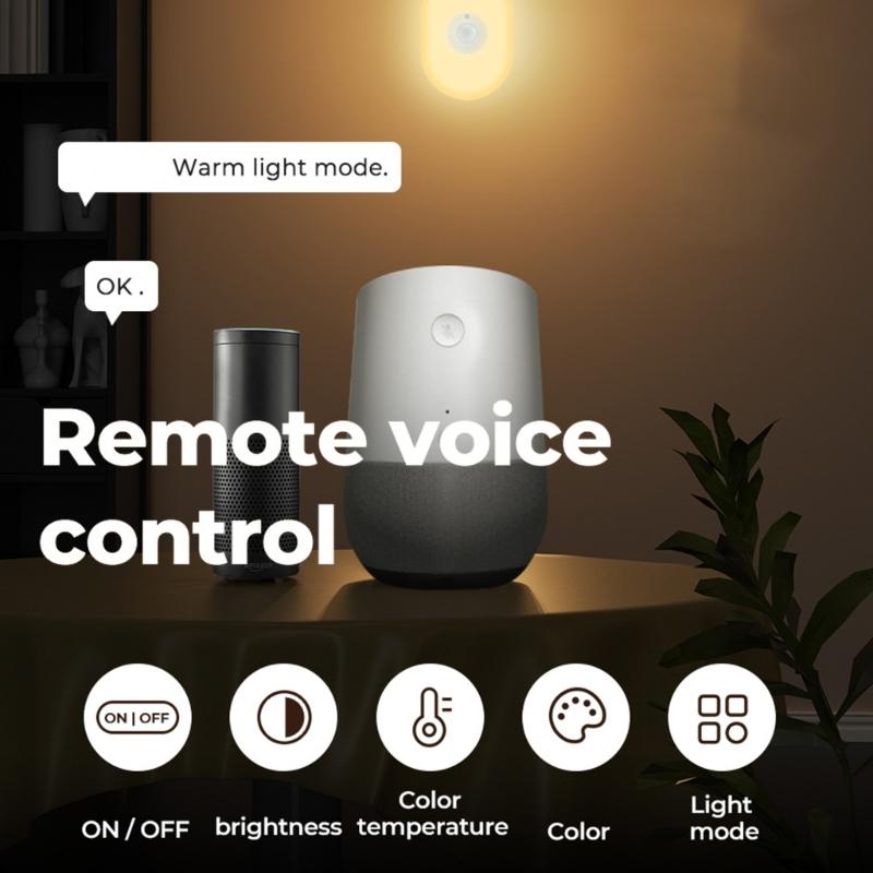 Intelligent WiFi Motion Detection Night Lamp Suitable for Elderly Kids Stairs Bathrooms Safe & Convenient Home Lighting