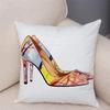Women'S High Heel Shoes Throw Pillow Cover With Short Plush Print For Living Room Sofa Decoration Cushion Cover Pillow Covers