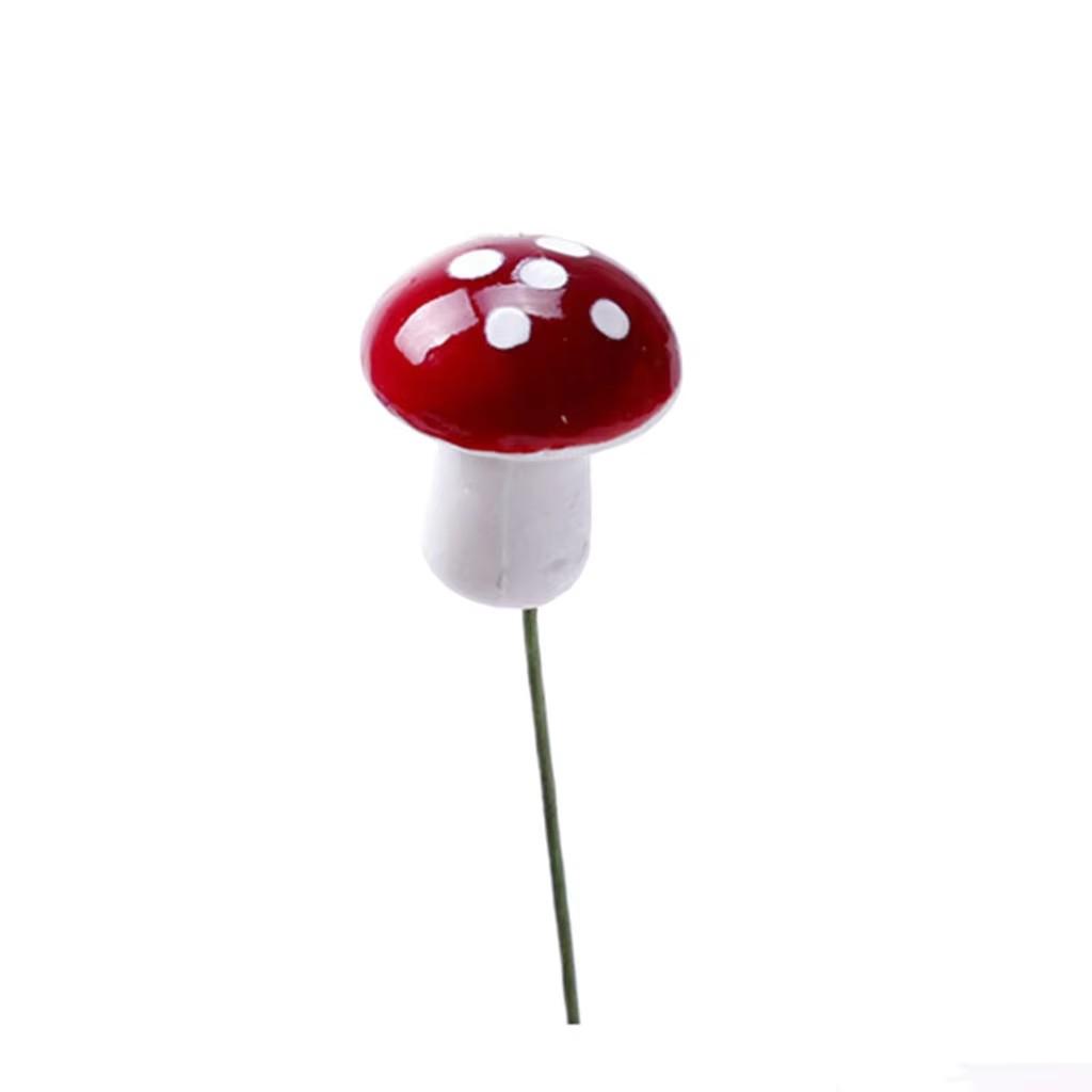 100/50/10pcs Mini Mushroom Miniatures Fairy Garden Moss Terrarium Resin Crafts Decorations Artificial Stakes Craft
