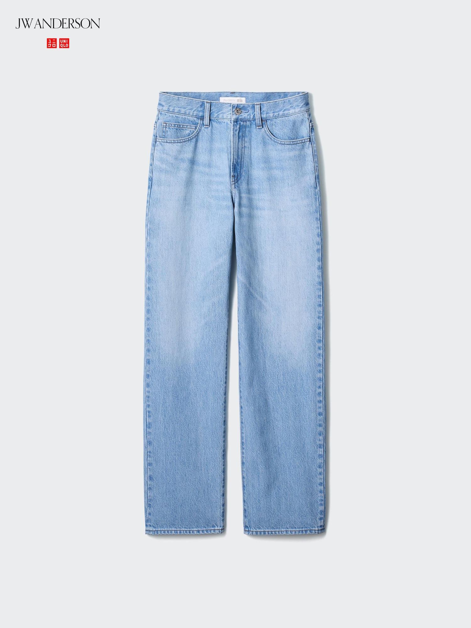 Uniqlo Япония прямые джинсы длинные 63 BLUE/21