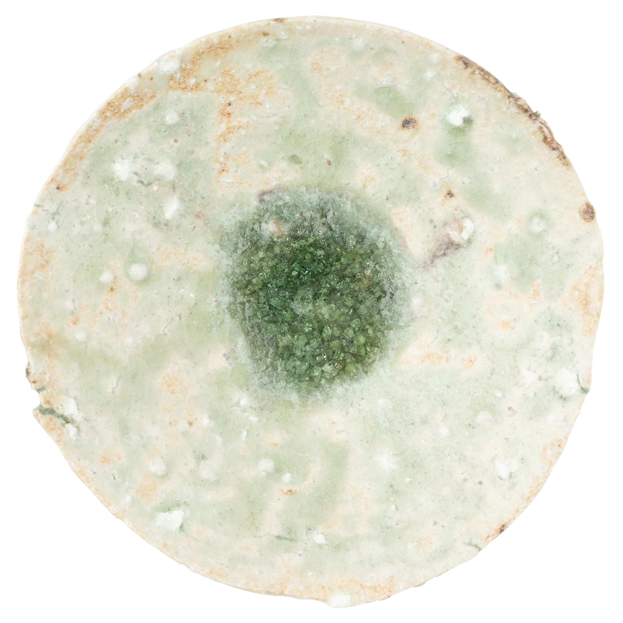 

Marui Seito Shigaraki Ware Hechimon Small Plate, Diameter 12cm, Ash Glaze, Green, MR-3-4001