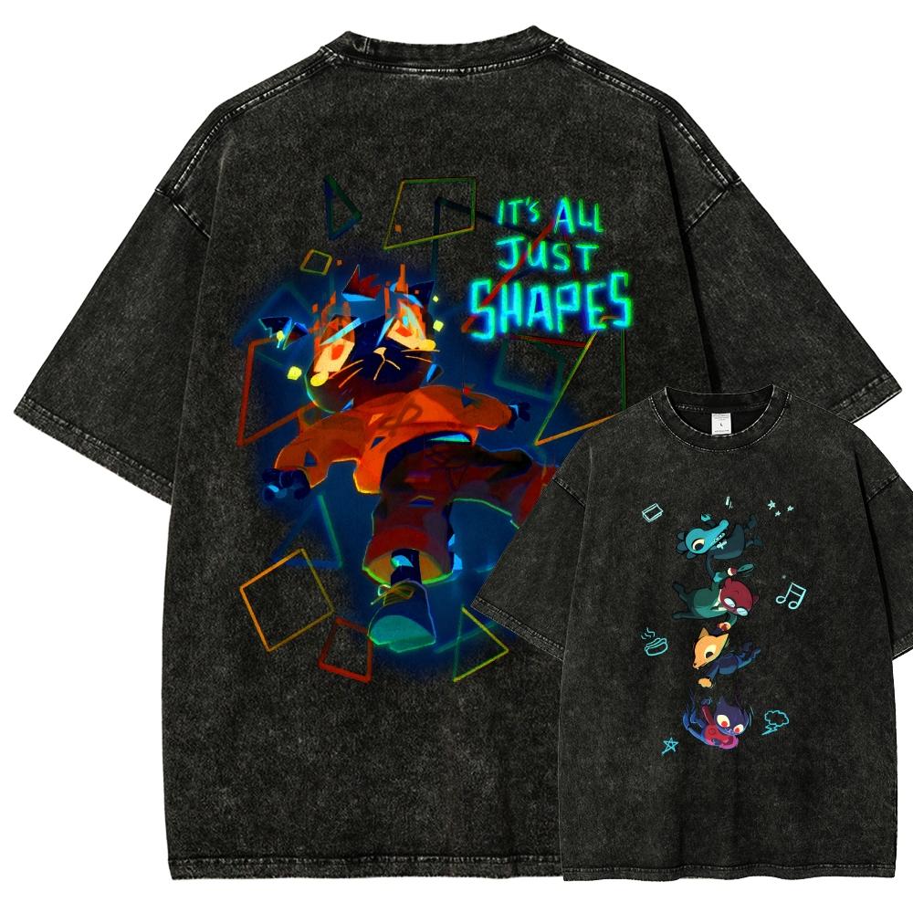 Notte nei boschi Maglietta lavata 2026 Nuovo Modello personalità Vestiti camicia Abbigliamento per tutto l'anno Retro Largo Oversize Taglia Plus Unisex