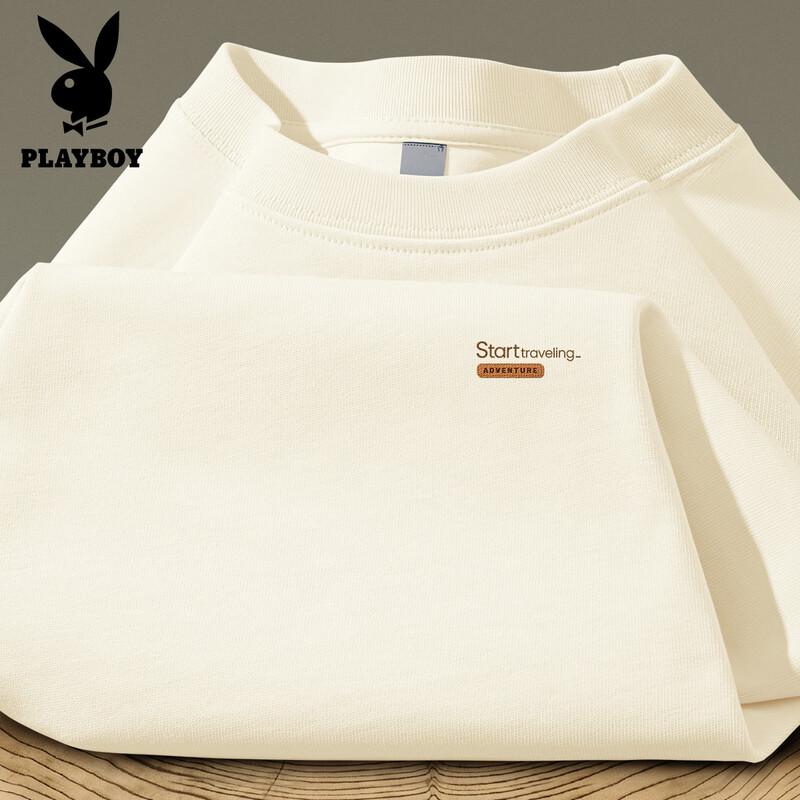 PLAYBOY Men's 2026 Loose Fit Pure Cotton Short Sleeve T-Shirt