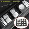 14X Acessórios para carro Adesivos de botão de interruptor de janela para Mercedes Benz C180 C200 C230 C250 2008 2009 2010 2011 2012 2013 2014 2015