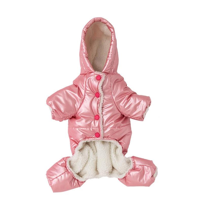 

Winter Dog Jumpsuit Rompers Thick Warm Dog Clothes Pomeranian Poodle Bichon Schnauzer Japanese Spitzbn Dog Clothing Pet Costume S розовый