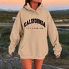 Women's Casual Hooded Long-sleeved Printed Letter Baseball Jacket Plus Velvet And Thick Warm Sweatshirt