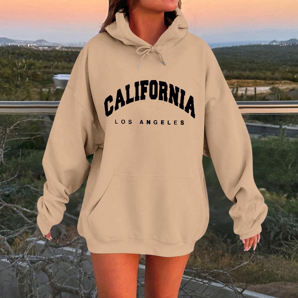 Women's Casual Hooded Long-sleeved Printed Letter Baseball Jacket Plus Velvet And Thick Warm Sweatshirt