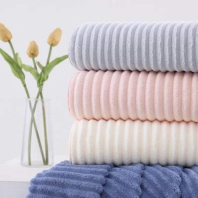 Candy Corduroy Large Bath Towel Coral Velvet Face Towel Bath Towel Absorbent Cotton Quick-drying Thickened Beach Towel
