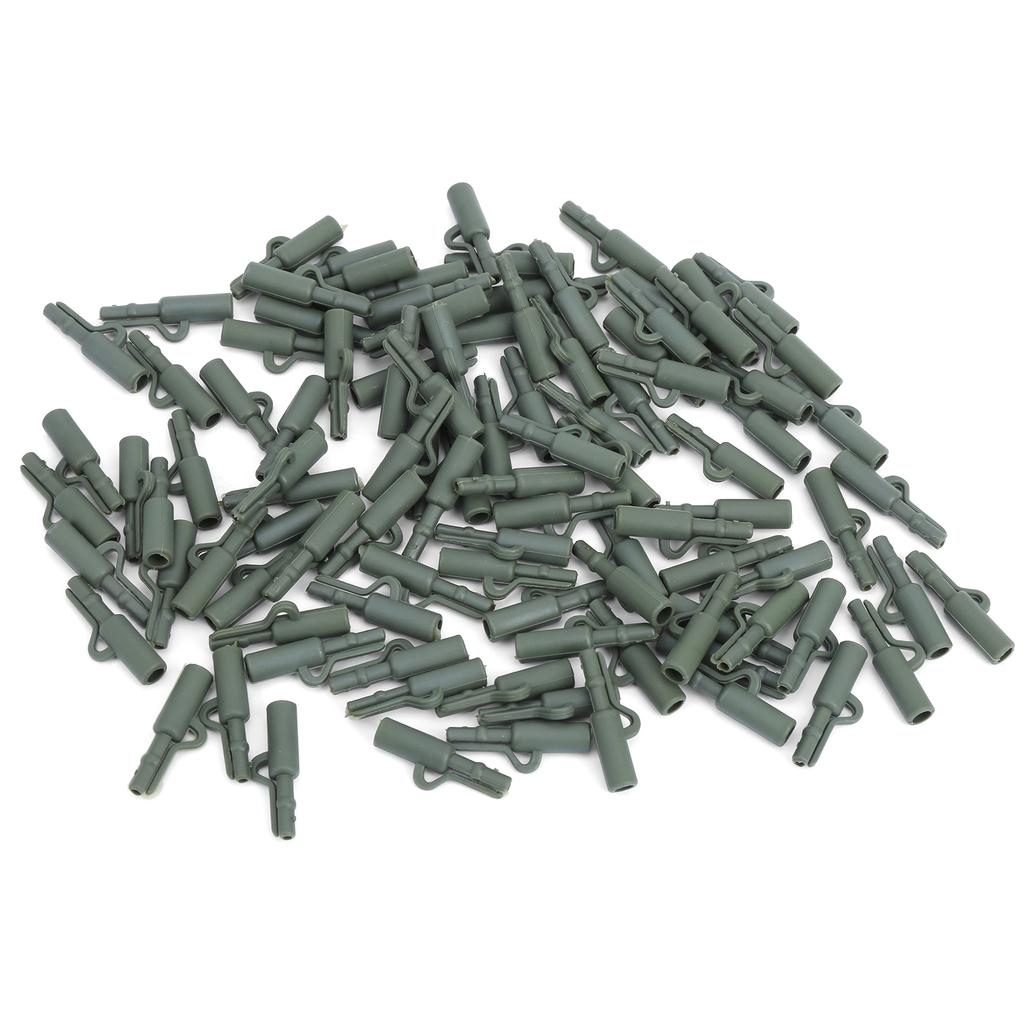 100 Sets 35MM Carp Fishing Fixing Line Connector Sleeve Safety Clip Tackle AccessoryGreen