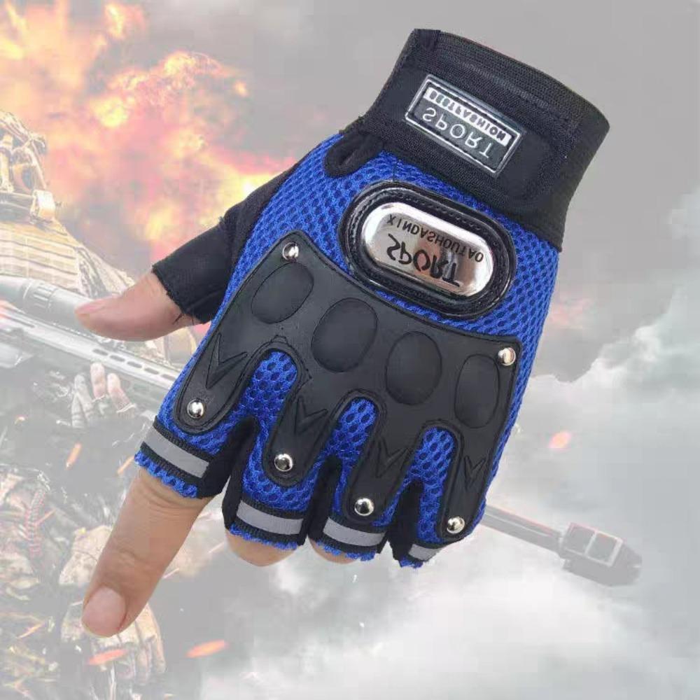 Motorcycle riding half finger protective gloves sports outdoor locomotive non-slip gloves fitness gloves men