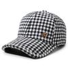 Unisex Plaid Wool Blend Baseball Cap Winter Warm Outdoor Sun Shade Hat
