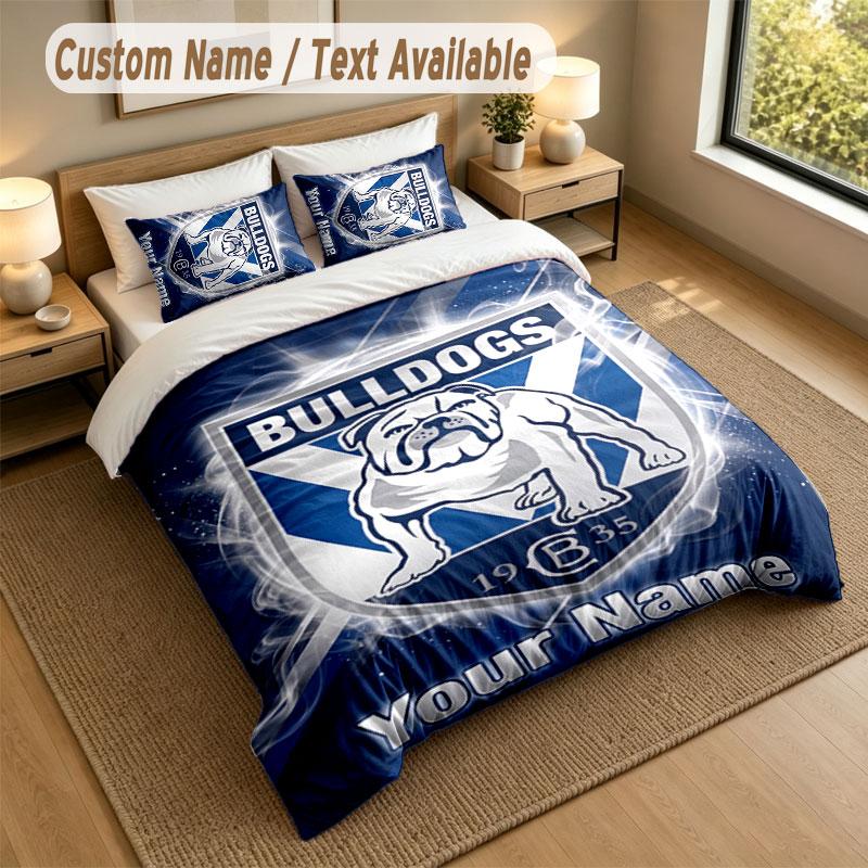 Bedding Set 1 Duvet Cover 2 Pillowcases Canterbury-Bankstown Bulldogs Print Soft Bed Linen Bedroom Decor