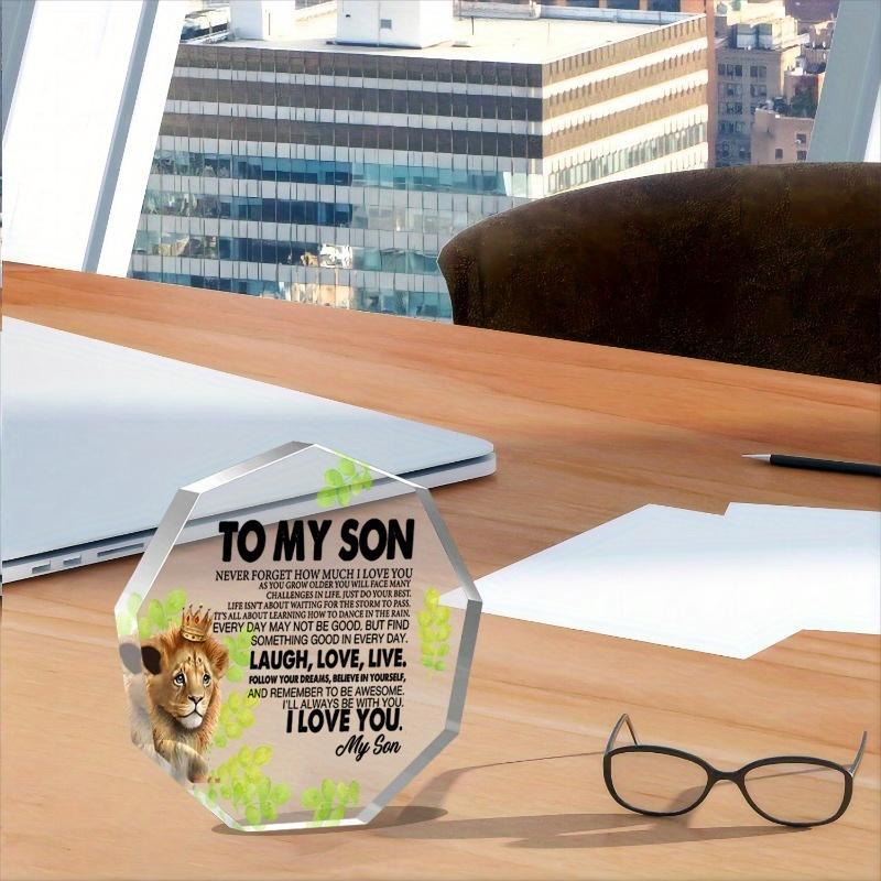 "To My Son" Clear Acrylic Sign - Heartfelt Gift from Mom for All Occasions