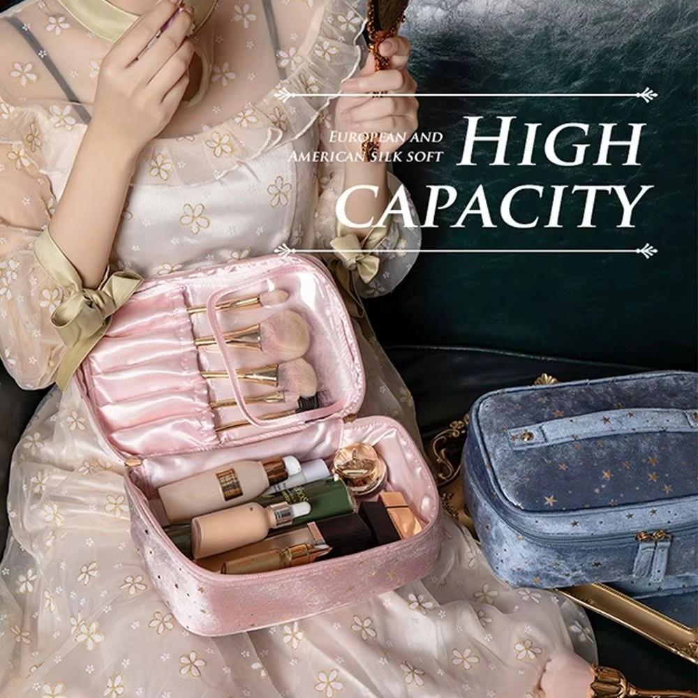 Trendy Star Wash Handbags Multifunctional Velvet Cosmetic Bag Toiletry Case Lipstick Bags Large Capacity Storage Bags