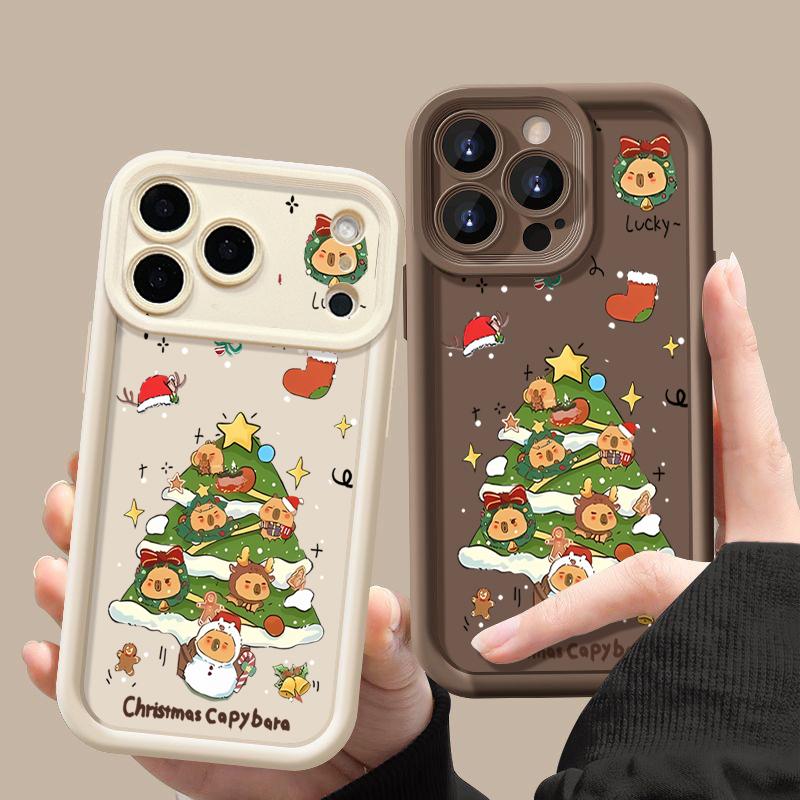 Cartoon Weihnachtsbaum Handyhülle für iPhone Air 16e 17 16 15 Pro Max 14 13 Pro Max 17 12 11 Stoßfeste Weiche Silikonhülle