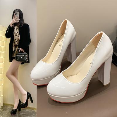 Fashion 2024 Women's Fashion New Thick Sole High Heels Women's Elegant Waterproof Round Toe High Heels Wedding Party Shoes for Women