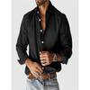 Mens Solid Color Long Sleeve Button Down Shirt Casual Business Dress Shirt with Spread Collar