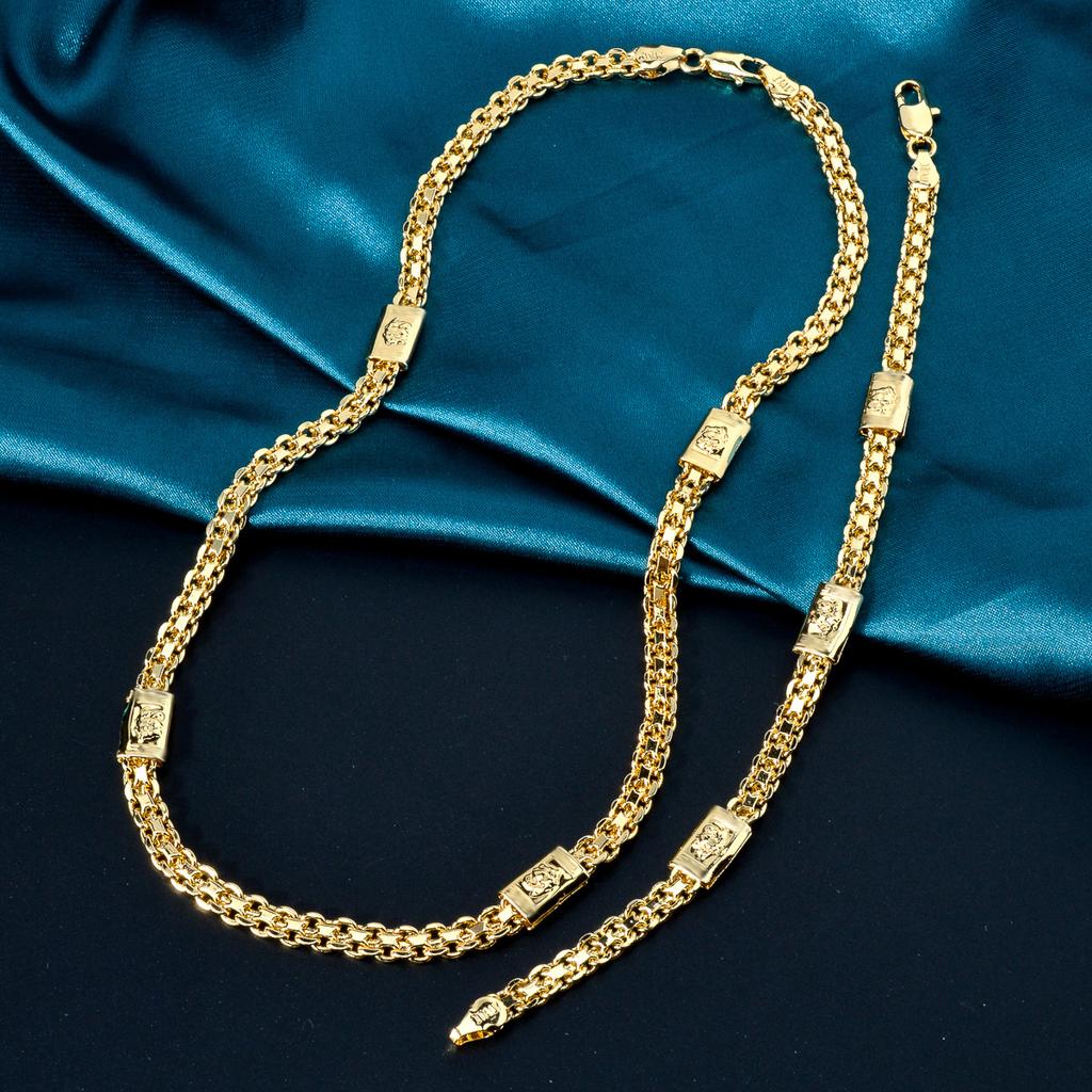 ZEADear Zirkónové Súpravy Dubaj 18K Zlatom Plátovaná Článková Reťaz Hip Hop Štýl Pánsky Choker Náhrdelník a Náramky 2024 Trendy Nový Párty Darček