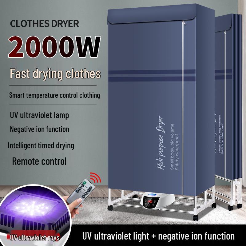 Remote Control Dual-Layer Clothes and Shoe Dryer with Timer
