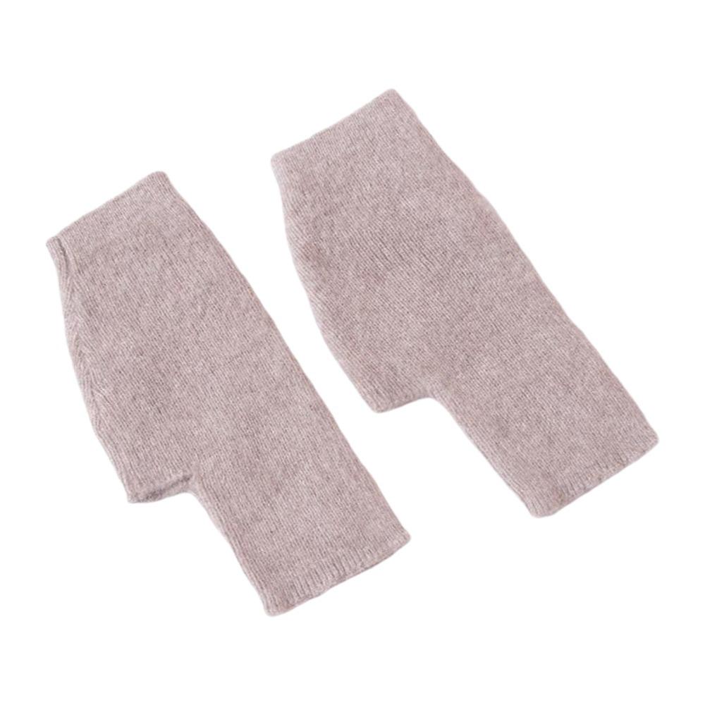 Wool Knitted Gloves Velvet Plush Mittens Lovely Half Finger Gloves Students