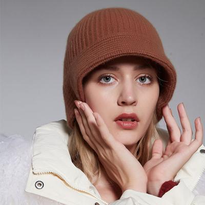 Pure Wool Knitted Hat Face Enhancing Small Fisherman Hat Ins Women's Bucket Hat Thickened Warm Dome