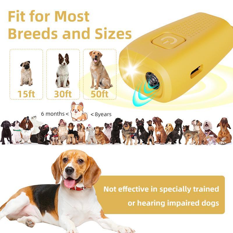 Type-C Rechargeable Mini Anti Barking Training Device Ultrasonic Dog Trainer Dog Repeller Led Flashlight Training Device