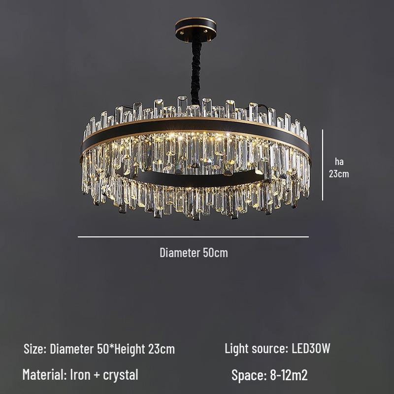 High-End Crystal Chandelier for Modern Spaces - Black, Luxury Lighting for Living Room, Bedroom, Bar, Restaurant, or Villa