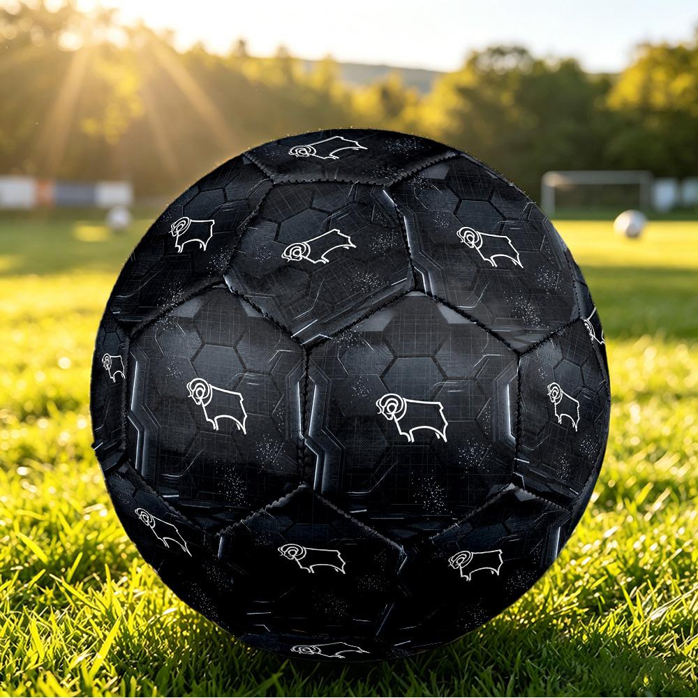 Derby County Football Pallone da Calcio Stampato Taglia 5, Pallone da Calcio Antiscivolo per Partite Adulti Souvenir per i tifosi di Calcio