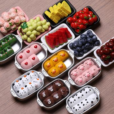 3D Simuliertes Obst Kühlschrankmagnet DIY Spind Küche Kühlschrank Simuliert Erdbeere Wassermelone Blaubeere Verpackte Lebensmittel Magnetische Dekoration Ornament