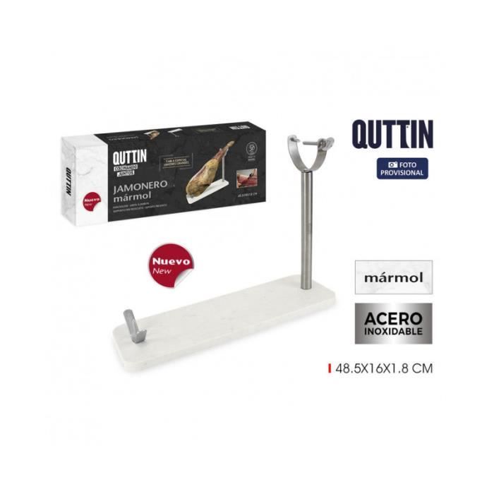 Support à jambon cru - quttin - marbre - 48,5 x 16 x 1,8 cm - design élégant