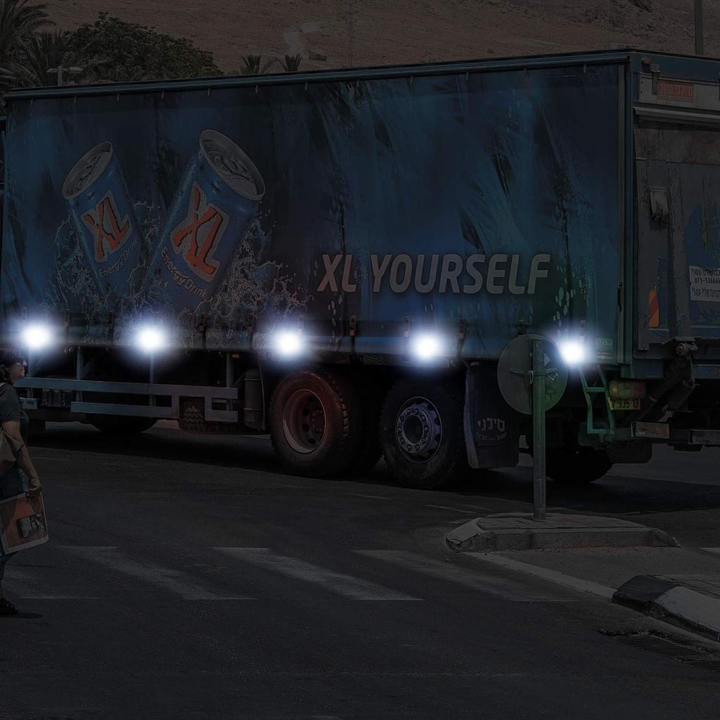 X-STYLE White Car LED Side Marker Lights, 3 Rows Custom LED Decorative Parts,