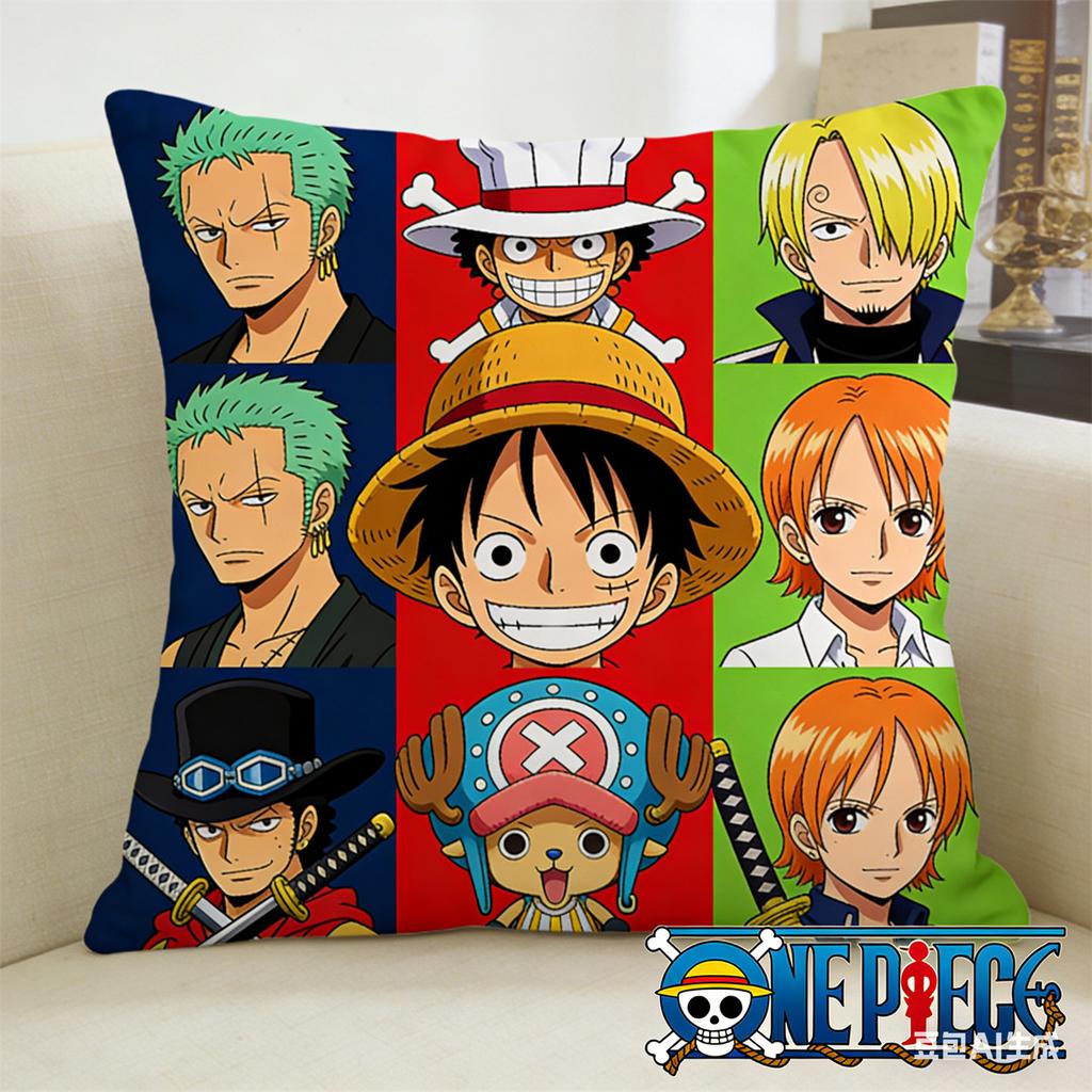 One Piece Pillow Cover Anime Fan Favorite Character Print Decorative Pillowcase for Bedroom Living Room and Anime Enthusiasts