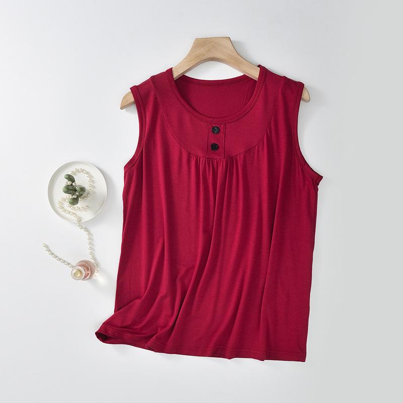 

Модальная майка без рукавов для женщин - Свободная, Легкая Летняя Большого размера для Мам среднего и пожилого возраста L [50-60 kg]