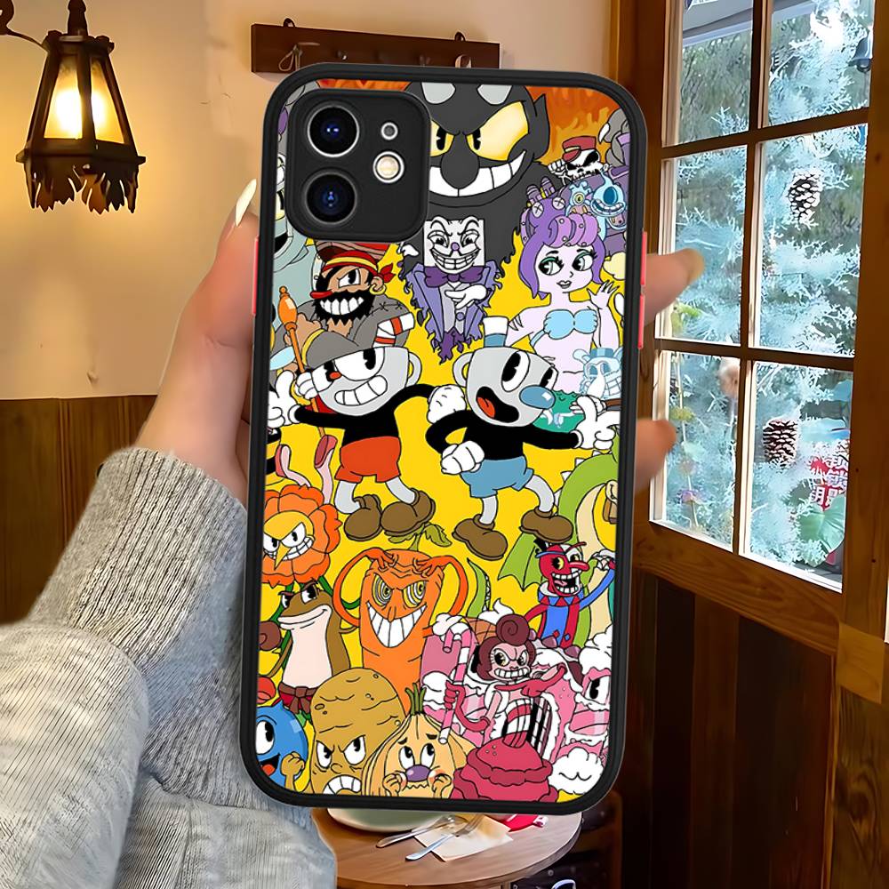 C-Cuphead Classic Game Phone Case For IPhone 16 15 14 13 12 11 Pro Max XS Max X Plus Matte Shockproof Cover