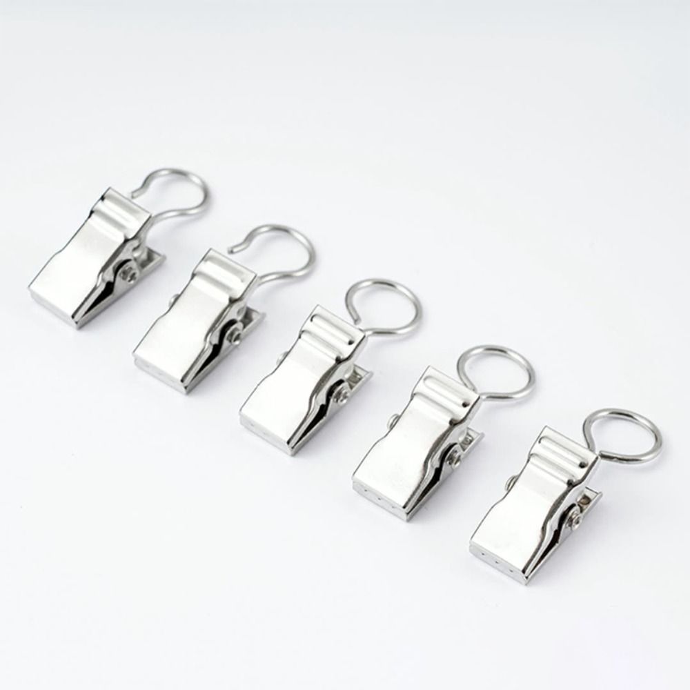 100Pcs Stainless Steel Window Curtain Clips Opening/Closed Mouth Drapes Clamp  for Tapestry