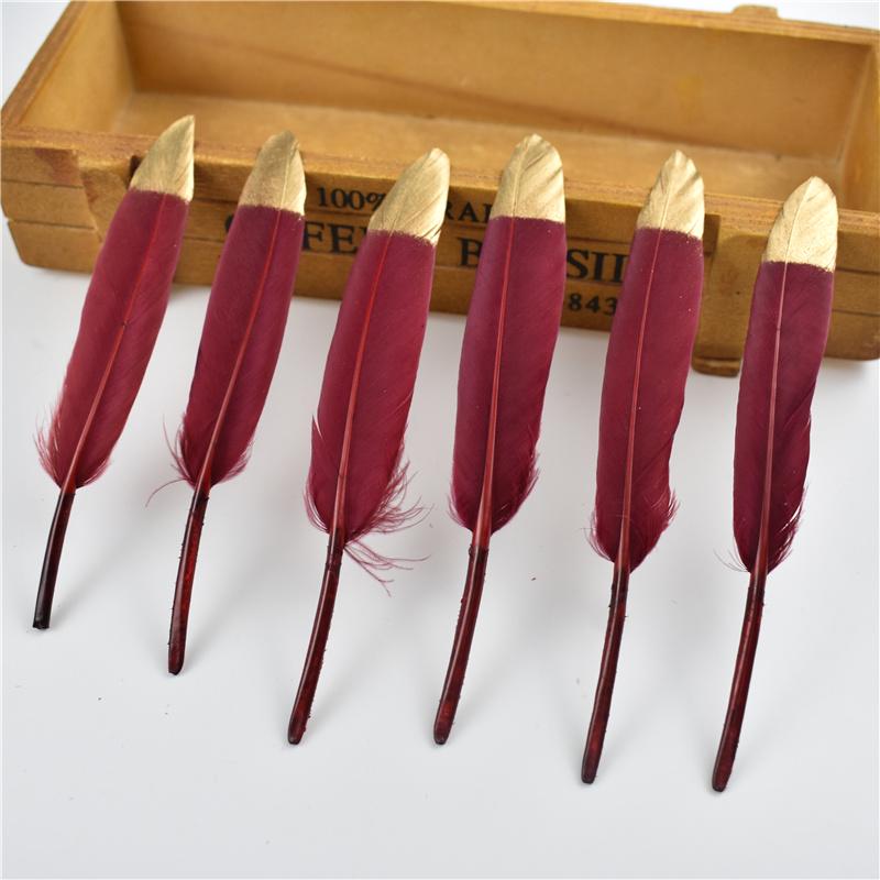 10Pcs/Lot Silver Gold Duck Feathers For Decoration Goose Feather Craft Black White Jewelry Creation Handicraft Accessories Decor