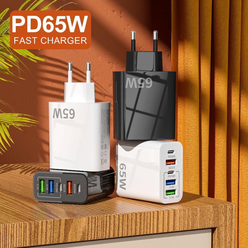 120W Fast Wall Charger With 3 Usb Qc30 Ports 2 Pd Fast Charging Ports For Travel Home Office Charging Phones Tablets Laptops