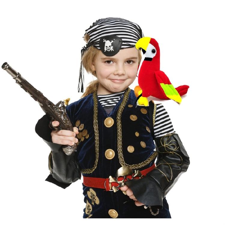 Pirate Hair Hoop Hat EyePatch Kerchief Set for Halloween, Ship themed Parties