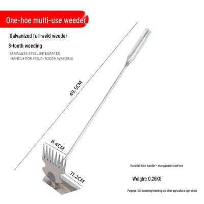 Galvanized Dual-Use Weeding Shovel & Rake