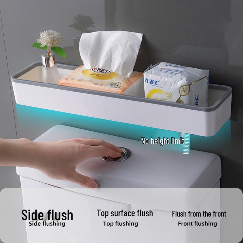 Wall-Mounted Bathroom & Kitchen Storage Rack, No-Drill