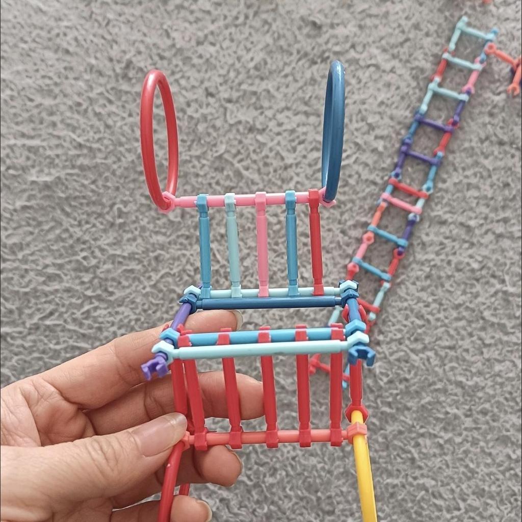 Kids DIY Straw Building Blocks, STEM Educational Magic Sticks, Creative Interlocking Construction Toys for Toddlers