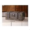 Wooden Box with Hinged Lid VintageStyle Lock Weathered Jewelry Chest for Dresser,