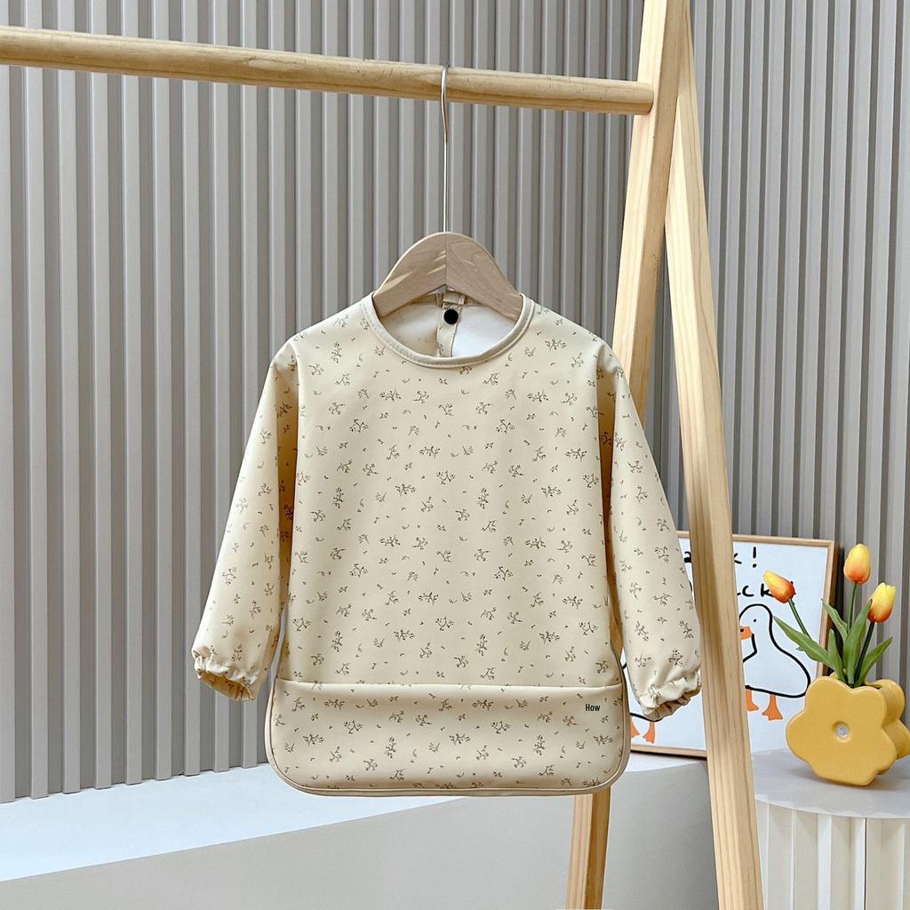 Reversible Waterproof Baby Smock & Bib - Denmark Painting Apron & Food Catcher Coverall