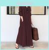 European Style Cotton Linen Long Sleeve Dress With Pockets For Casual Office Wear