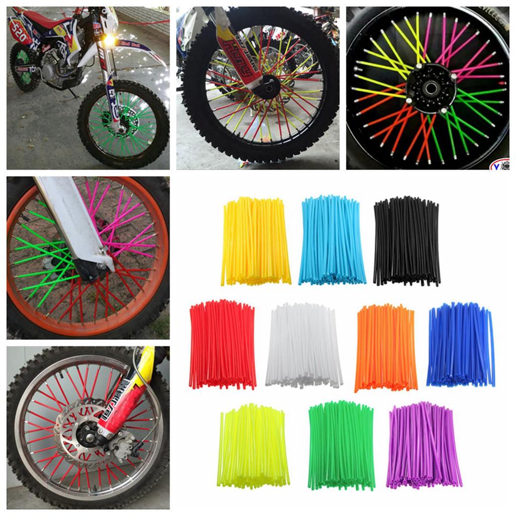 36pcs Motorrad Fahrrad Rad Felge Speichenabdeckung Wraps Skins Cover Schwarz