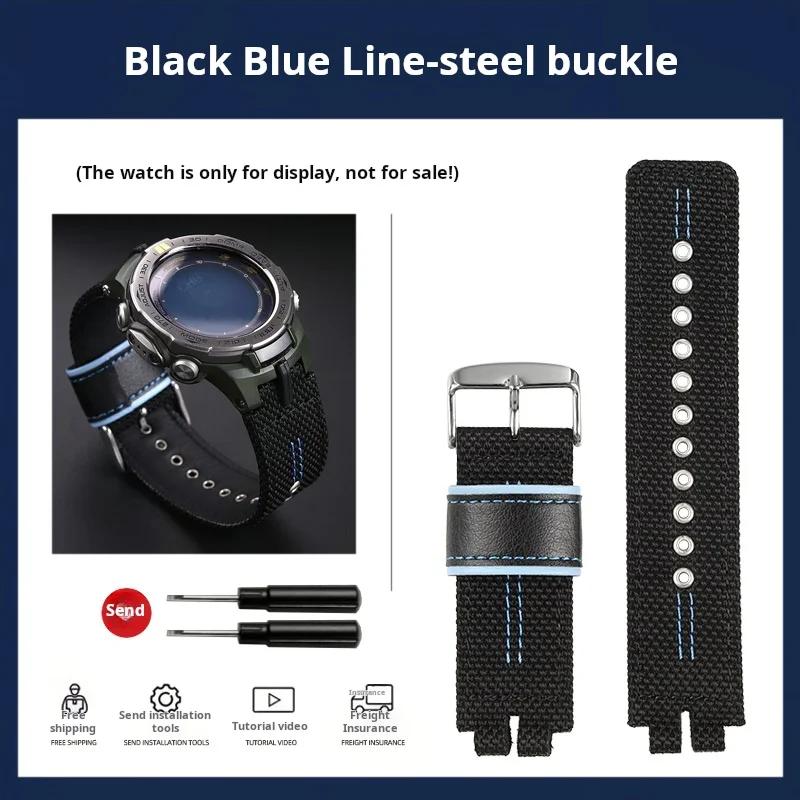

Нейлоновый ремешок для часов Для Casio PROTREK PRW-3000 PRW-3100 PRW-6000 PRW-6100Y PRG-300 330 Дышащий холщовый ремешок мужской Браслет 24mm